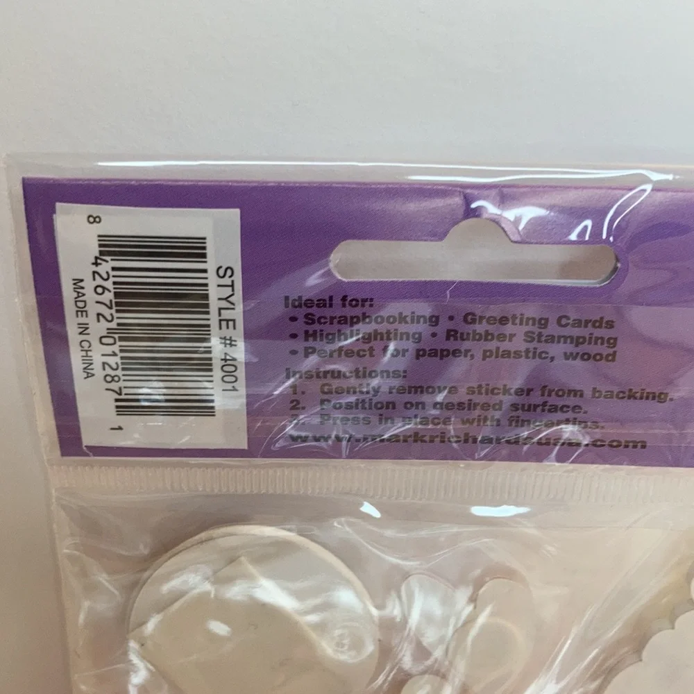 Mark Richards Scrapbook Stickers Card Making Baby Girl Rattle Bottle Paper Craft